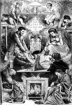 Each age in his way of reading, vintage engraving. photo