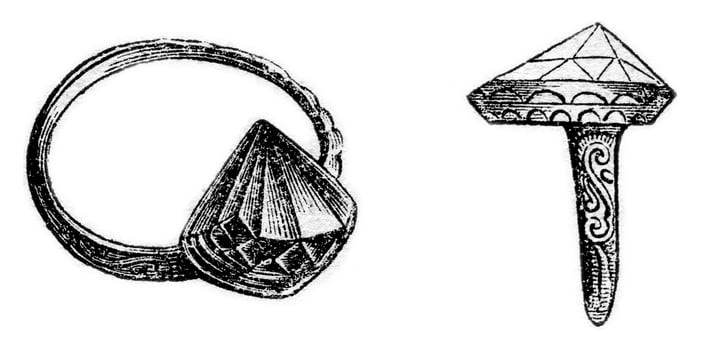 The ring of the Earl of Essex, vintage engraving. photo