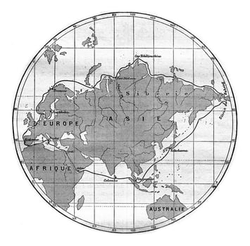 Circumnavigation of Vega, vintage engraving. photo