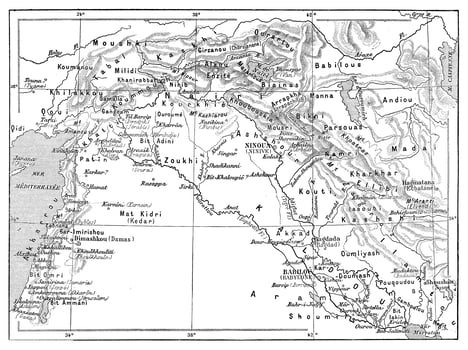 Map of Ancient East, vintage engraving. photo