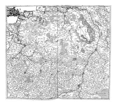 Map of Brabant and Limburg, vintage illustration. photo