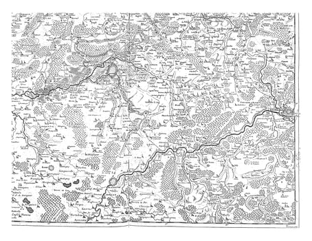 Map of Hainaut and Northern France, vintage illustration. photo