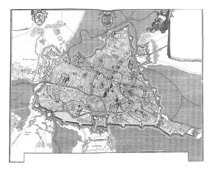 Map of Ghent, vintage illustration. photo
