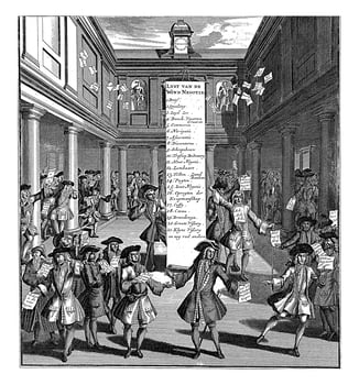 Desperate traders in the Amsterdam, vintage illustration. photo
