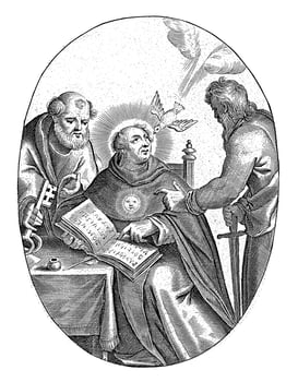 St. Thomas Aquinas with Peter and Paul, Joannes Galle, 1848 photo