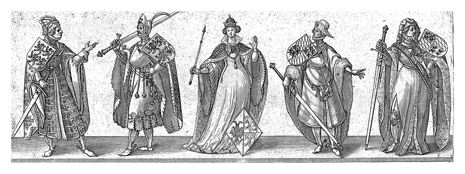 Counts Willem XXII and Willem XXIII, Countess Margaretha XXIV and Counts Willem XXV, Albrecht XXVI photo