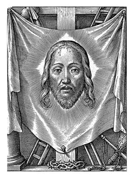 Sacred sudarium, Hieronymus Wierix, 1563 - before 1619 photo