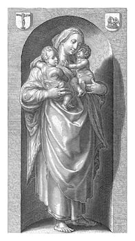 Love Caritas, Jacob Matham, after Hendrick Goltzius, 1593 photo