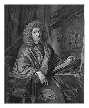 Portrait of Adriaan van Woelwijk alias Johannes Roos, Pieter van Gunst, after Adriaen van der Werff, 1703 - 1731 photo
