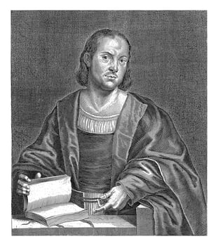 Portrait of Giovanni Boccaccio, Pieter de Jode I, after Titian, 1590 - 1632 photo