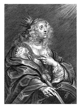 Saint Catherine of Alexandria, Jacob Neefs, after Gerard Seghers, 1620 - 1680 photo