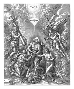 Allegory of the redemption of mankind, Hieronymus Wierix, 1563 - before 1573 photo