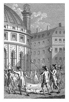 French soldiers carry the heads of Launay and De Flesselles through the streets of Paris, Daniel Friday, 1791 photo