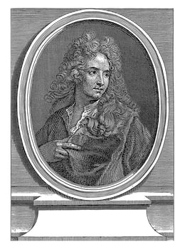 Portrait of Benoit Audran, Benoit Audran II, after Joseph Vivien, 1708 - 1756 photo