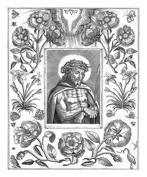 Christ with the Crown of Thorns, Hieronymus Wierix, after Maerten de Vos, 1563 photo