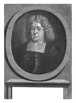 Portrait of the theologian Michael Arnoldi, Jacob Gole, after Bernardus van Schijndel, 1670 - 1724 photo