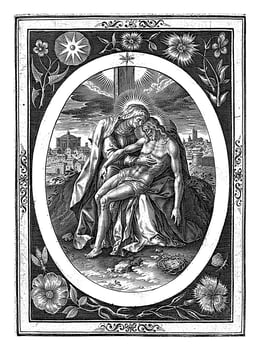 Pieta, Jacob de Weert, after Maerten de Vos, 1588 - 1621 photo