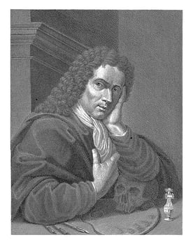Portrait of artist Anton Domenico Bamberini, Antonio Pazzi, after Anton Domenico Bamberini, 1752 - 1762 photo