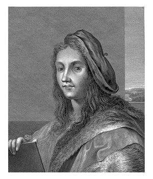 Portrait of a young man, possibly artist Raphael, Pietro Peiroleri, after Raphael, 1751 - 1777 photo
