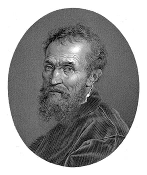 Portrait of artist Michelangelo, Giuseppe Longhi, 1815 photo