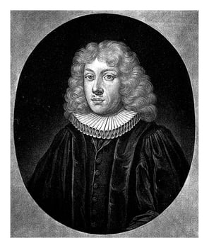 Portrait of the clergyman Heinrich Pipping, Pieter Schenk I, 1670 - 1713 photo