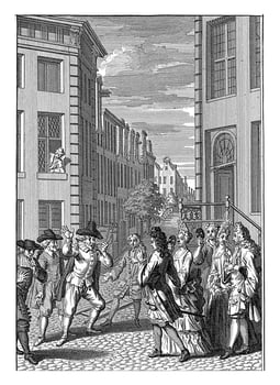 Two men quarreling in the street, Bernard Picart workshop of, after Bernard Picart, 1712 photo