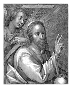 Christ as Salvator Mundi, Crispijn van de Passe I possibly, after Crispijn van de Passe I, 1574 - 1637 photo