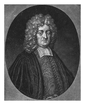 Portrait of the theologian Benjamin Ursinus, Pieter Schenk I, 1705 photo