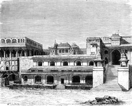 The palace of Amber, vintage engraving. photo