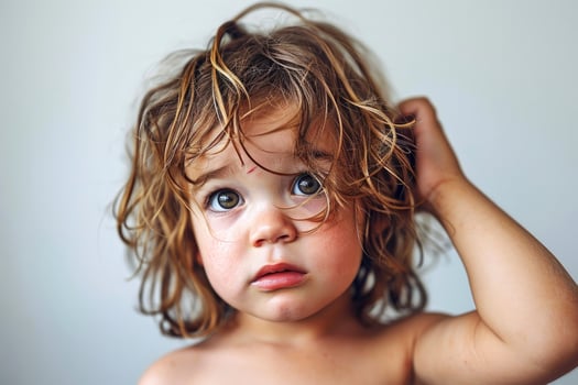 AI generated Close-up,Symptoms of health issues and disease on child, medical treatment concept, Generative AI photo