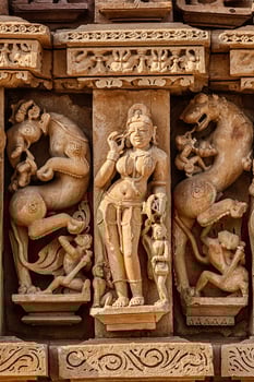 Sculptures on Adinath Jain Temple, Khajuraho photo