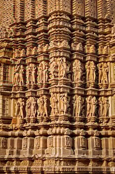 Sculptures on Khajuraho temples photo
