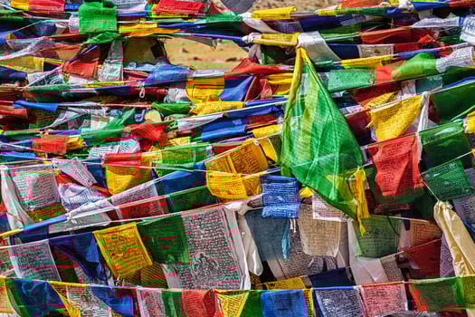 Buddhist prayer flags lungta photo