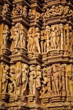 Sculptures on Khajuraho temples photo