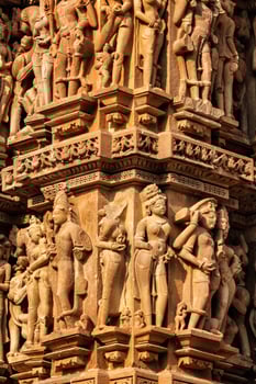 Famous stone sculptures of Khajuraho photo