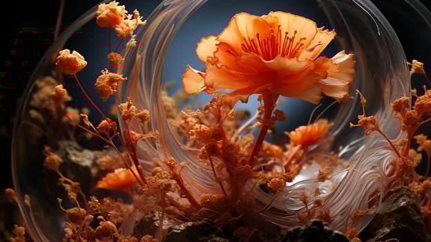 AI generated A close-up of a seed pod bursting open showcases the cycle of life and renewal photo