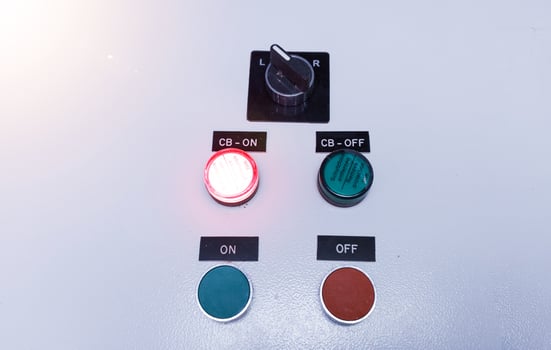Indicator and switch control on panel control relay protection. photo