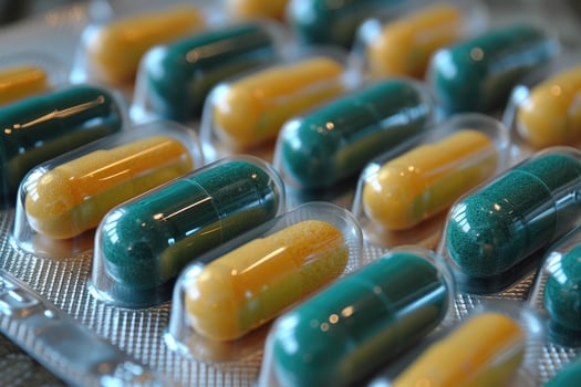 AI generated drugs or medicines design professional photography photo