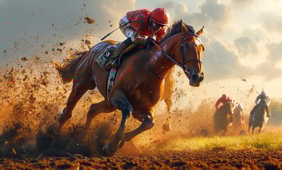 AI generated Race horses with jockeys on the home straight. Shaving effect. Horses racing hd wallpapers hd horses racing wallpapers photo