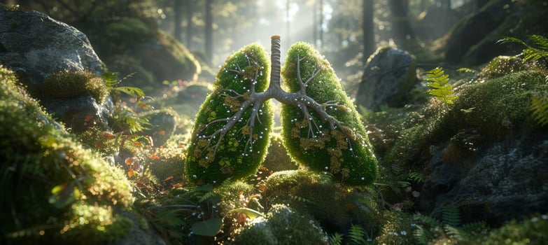 AI generated Emphasizing the importance of green lungs for a sustainable future   copy space available photo