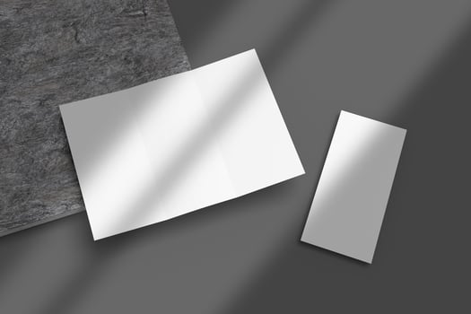 Trifold elegant Brochure Mockups with Shadow Overlay photo