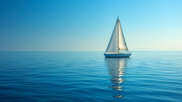 AI generated Nautical elements and calm waters set the stage for leisurely sailing photo