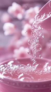 AI generated Pink Serenity Bubbles in Soap Bliss photo