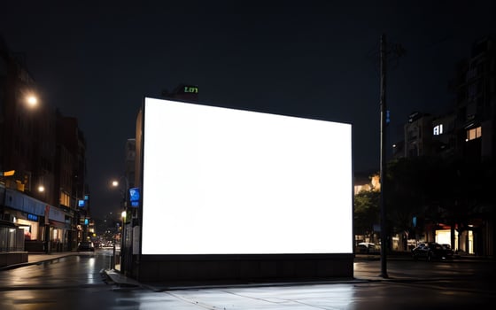 AI generated Modern Empty space advertisement bill board mockup in night street ai generated photo