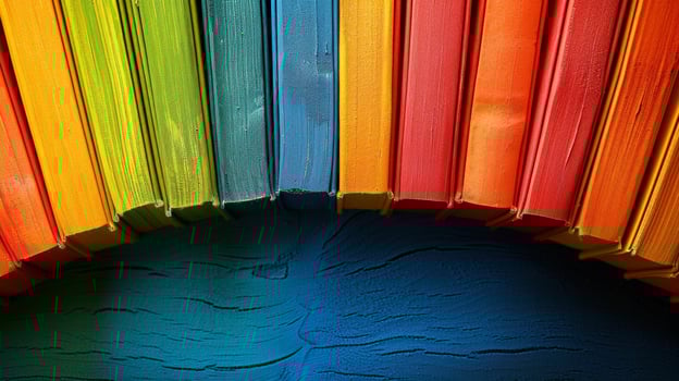 AI generated Scholarly Spectrum. An array of vibrant colors symbolizing diverse fields of study and knowledge photo