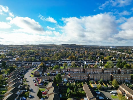 High Angle View of North Luton City of England UK During Cold and Bright Day of Winter. November 7th, 2023 photo