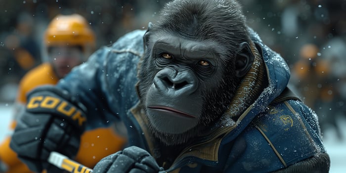 AI generated Gorilla Athletes. From Boxing to Waterpolo photo