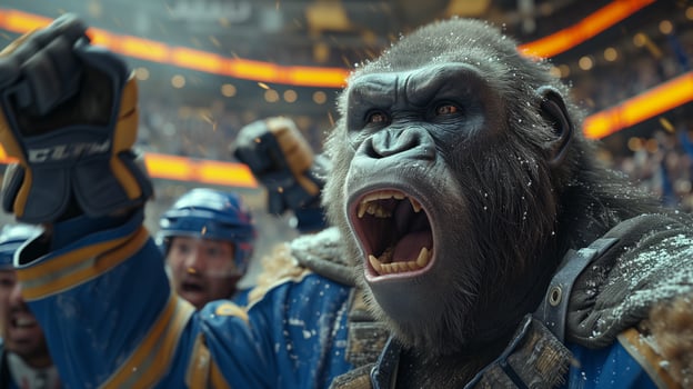 AI generated Gorilla Athletes. From Boxing to Waterpolo photo