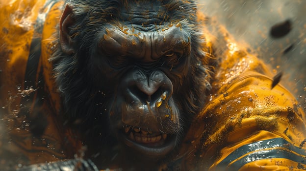 AI generated Gorilla Athletes. From Boxing to Waterpolo photo