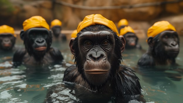 AI generated Gorilla Athletes. From Boxing to Waterpolo photo